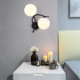 Retro wrought minimalist little iron man wall lamp- Single black type(without bulb)