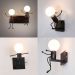 Retro wrought minimalist little iron man wall lamp- Single white type(without bulb)