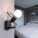 Retro wrought minimalist little iron man wall lamp-Type 2(without bulb)
