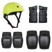 Roller Skating Protector / Children's Helmet Set (≤35kg) 7pcs/set - Black-green size:S