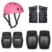 Roller Skating Protector / Children's Helmet Set (≤35kg) 7pcs/set - Black-Pink size:S