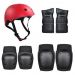 Roller Skating Protector / Children's Helmet Set (≤35kg) 7pcs/set - Black-red size:S
