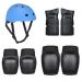 Roller Skating Protector / Children's Helmet Set (36-58kg) 7pcs/set - Black-blue size:M