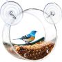 Round acrylic bird feeder- transparent (D15* W8cm)