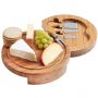 Round Slide Cheese Board and 4 Piece Knife Set - HY1104