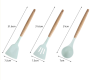 Set of 11 pcs non-stick silicone tools with storage barrel - green
