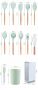 Set of 11 pcs non-stick silicone tools with storage barrel - green
