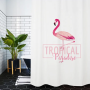 Shower Curtain (180 Width, 200 Height) - Flamingo Design