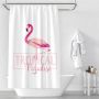 Shower Curtain (180 Width, 200 Height) - Flamingo Design