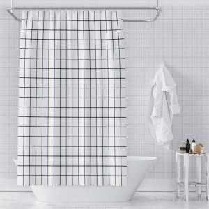 Shower Curtain (180 Width, 200 Height) - Square Design