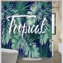 Shower Curtain (180 Width, 200 Height) -Tropical Design