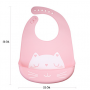 Silicone bib for baby - cat -light pink ( Silicone chimney)