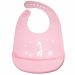 Silicone bib for baby - deer -light pink ( Silicone chimney)