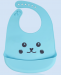 Silicone bib for baby - smile face -sky blue ( Silicone chimney)