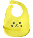 Silicone bib for baby - smile face -yellow ( Silicone chimney)