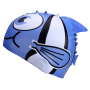 Silicone small fish swimming cap BLUE