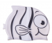 Silicone small fish swimming cap light grey