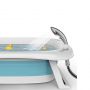 Silikonowa, składana wanienka dla niemowląt - niebieska wbudowany termometr poduszka