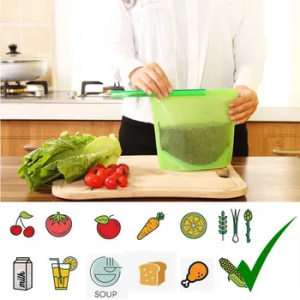 Silikonowa torebka na jedzenie - zielona