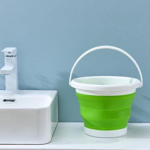 Silikonowe wiadro składane 3L - zielono - białe