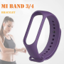 Silikonowy pasek opaska do Xiaomi Mi Band 3/ Xiaomi Mi Band 4 - fioletowy