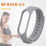 Silikonowy pasek opaska do Xiaomi Mi Band 3/ Xiaomi Mi Band 4 - szary