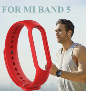 Silikonowy pasek opaska do Xiaomi Mi Band 5/ Xiaomi Mi Band 6 - czerwony