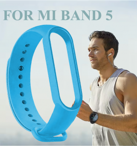 Silikonowy pasek opaska do Xiaomi Mi Band 5/ Xiaomi Mi Band 6 - jasno niebieski