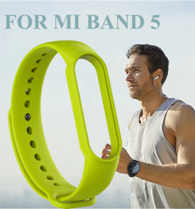 Silikonowy pasek opaska do Xiaomi Mi Band 5/ Xiaomi Mi Band 6 - limonkowy