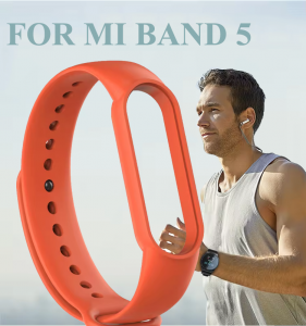 Silikonowy pasek opaska do Xiaomi Mi Band 5/ Xiaomi Mi Band 6 - pomarańczowy