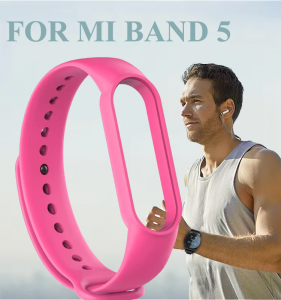 Silikonowy pasek opaska do Xiaomi Mi Band 5/ Xiaomi Mi Band 6 - różowy