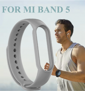 Silikonowy pasek opaska do Xiaomi Mi Band 5/ Xiaomi Mi Band 6 - szary