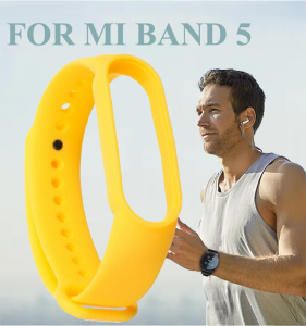 Silikonowy pasek opaska do Xiaomi Mi Band 5/ Xiaomi Mi Band 6 - żółty