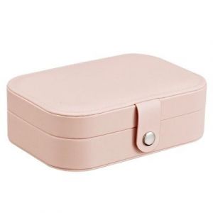 Single-layer jewelry storage box 12*12*5cm - pink