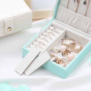 Single-layer jewelry storage box 12*12*5cm - turquoise