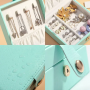 Single-layer jewelry storage box 12*12*5cm - turquoise