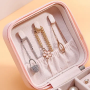 Single-layer simple jewelry box, earrings 10*10*5cm - pink