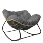 Single PE rattan rocking chair - Grey