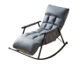 Single rocking chair with black metal base - Grey