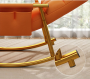 Single rocking chair with golden metal base - Orange