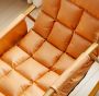 Single rocking chair with golden metal base - Orange