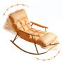 Single rocking chair with golden metal base - Orange