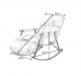 Single rocking chair with golden metal base - White