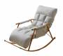 Single rocking chair with golden metal base - White