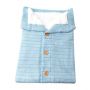 Sleeping bag with buttons, outdoor baby knitting stroller 68*40 - Light blue