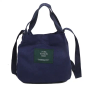 Small trendy simple college style letter canvas messenger bag - dark blue