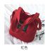 Small trendy simple college style letter canvas messenger bag - red