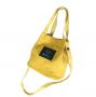 Small trendy simple college style letter canvas messenger bag - yellow