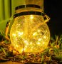 Solar Crackle Hanging Light - Warm Light Size L