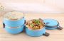 Stainless steel insulated lunch box (Set/4 Pcs) Blue Color